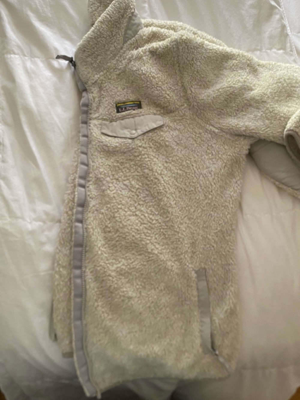 L.L. Bean Cream Sherpa Fleece Jacket